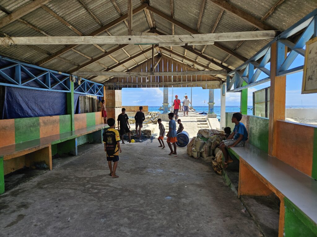 The harbour of Pulau Ay at the Banda Islands in Indonesia