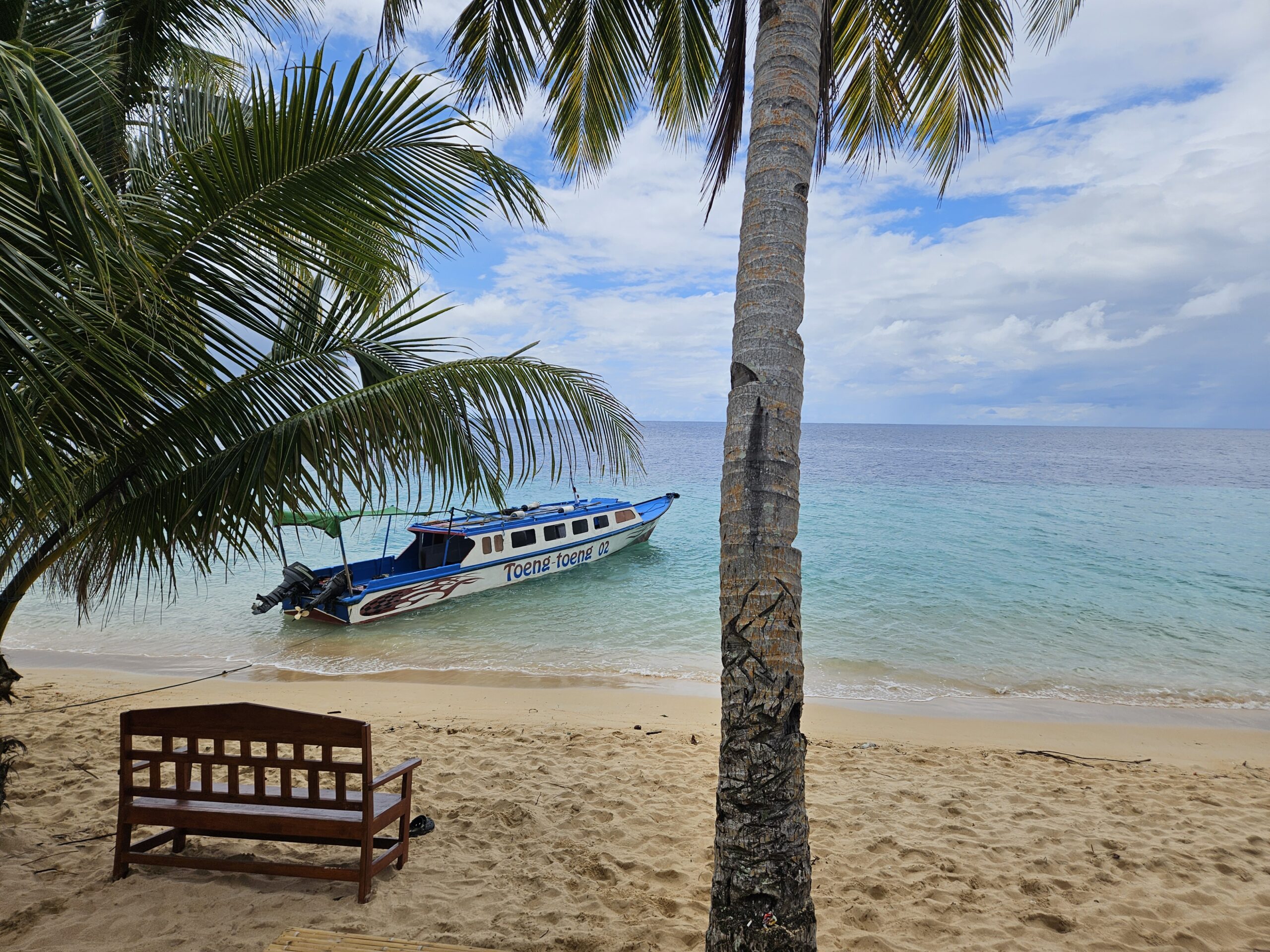 The beach of Hatta Island as part of the Banda Islands in Indonesia