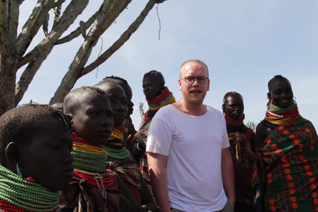 Jan Boelo visiting a tribe in Northern Karamoja where they make Aloe Vera