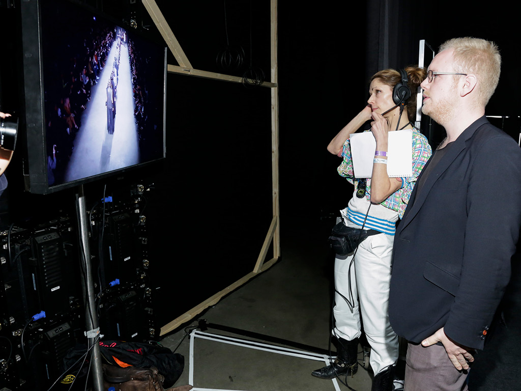 Fashion Designer Jan Boelo backstage at his fashion show at Amsterdam Fashion Week