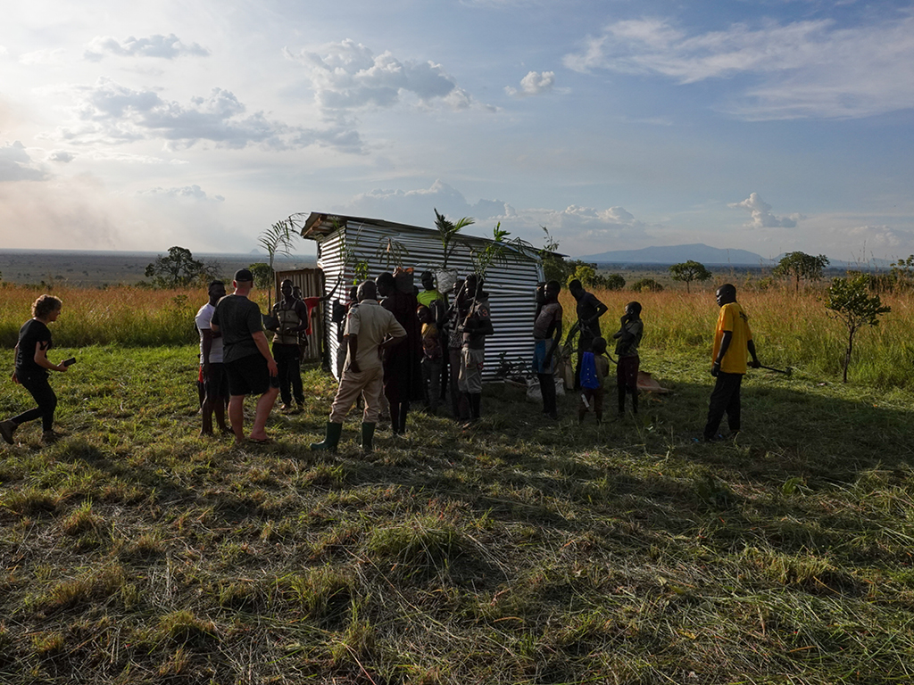 A shed as a first start of a project by Jan Boelo and Elgon Safaris Uganda for Pian Upe Basecamp in Uganda